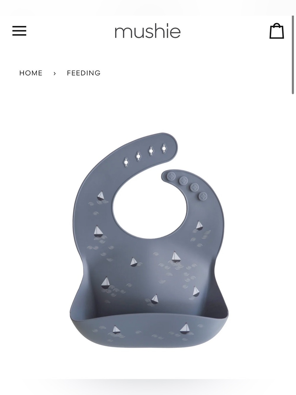 Mushie Silicone Bib (Boat)